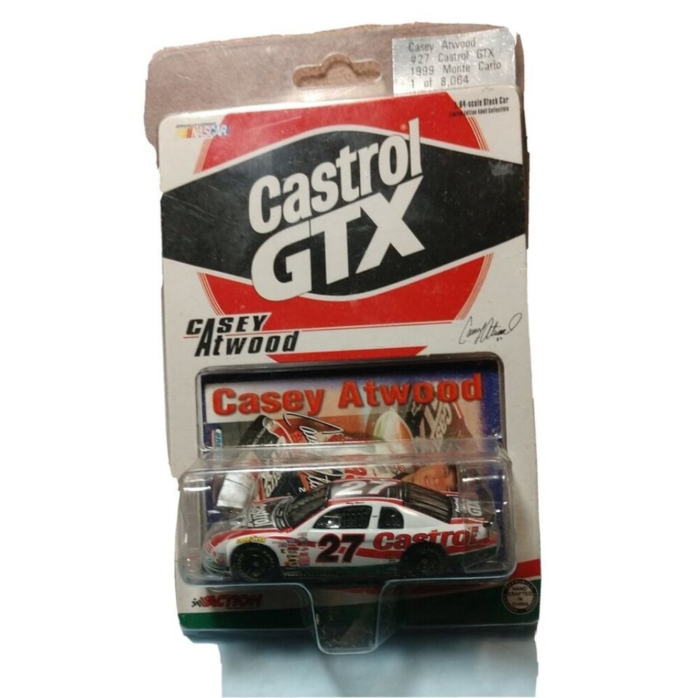 NASCAR Castrol GTX Casey Atwood Action 1999 Monte Carlo Car and Card Numbered